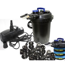 Combo 10000L koi Pond Pressure Bio Filter UV & 3434GPH Submersible Water Pump