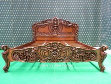 USA King size 76"x80" Mahogany french Rococo bed designer baroque furniture RO39