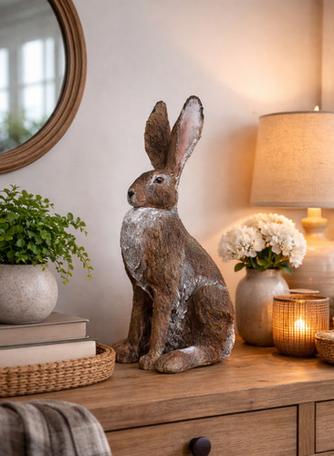 Large sitting hare ornament - sitting,