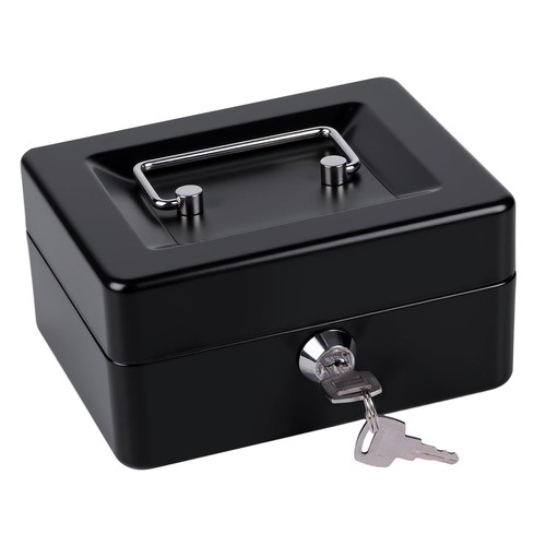 Money tin box with key - money,