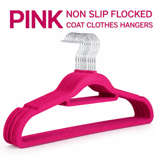 Pink non slip flocked - pink,