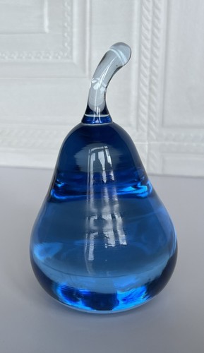 Blue pear shaped art - pear, glass
