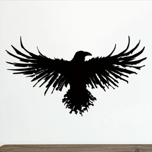 Black metal crow wall art - metal,