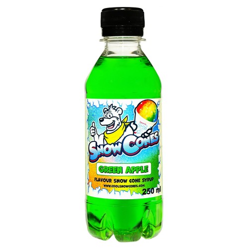 Snow cone syrup green apple - cone,