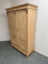 A Cracking Victorian Antique / Old Pine Shelved Knockdown Wardrobe to Wax/Paint