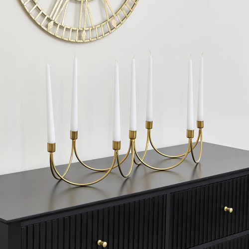 Gold wave multi candle holder