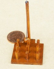 Dolls House Stained Wooden Table Bar Skittles Set 1:12 Scale Pub Games tumdee