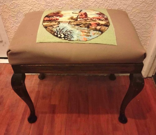 Vintage wooden piano stool