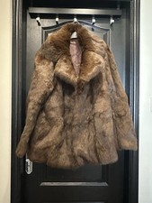 REAL MINK FUR COAT BROWN