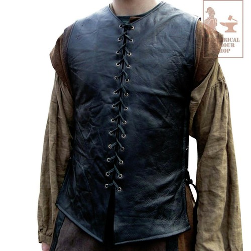 Leather tunic viking shirt - leather,