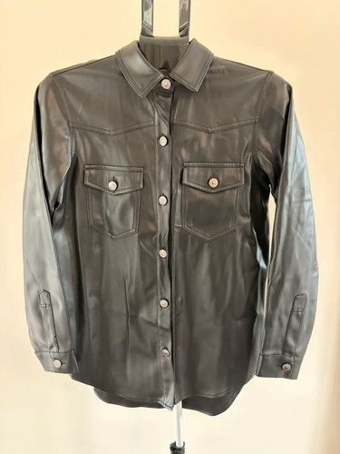 Zara womens black faux leather - zara,
