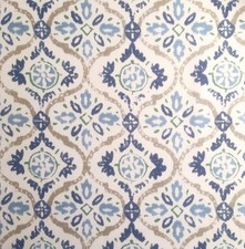 3.2 meters x JANE CHURCHILL "Haven" Linen fabric Indian block print Blue