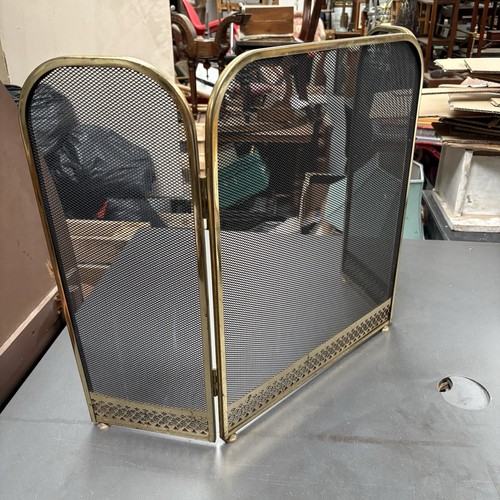 Vintage brass folding fire - brass,