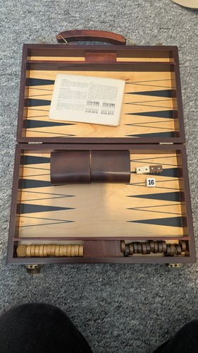 Vintage backgammon set brown - vintage,