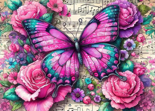 Butterfly diamond painting - 5d,