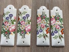 four  floral french door finger plates ( d'auteuil )