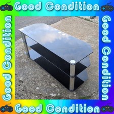 Good Condition - Black Glass TV Stand Unit