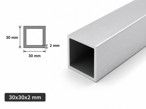 Aluminium square box section - square,