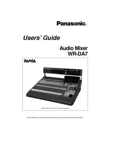 Panasonic da7 audio mixer - panasonic,