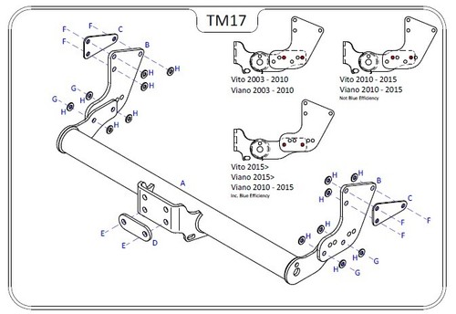 Mercedes vito tow bar w639 - bar,