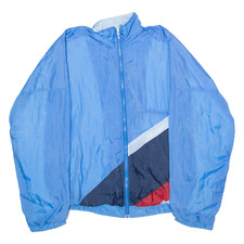 Vintage CATCH Mens Shell Jacket Blue 80s Colourblock XL