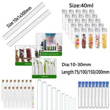 10pcs Borosilicate Glass Round Bottom Test Tubes, Clear Glass Test Tubes