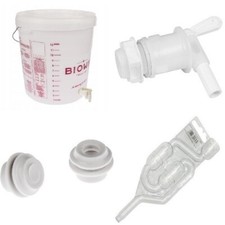 15L FERMENTATION BUCKET+LID+TAP+AIRLOCK  FERMENTING CONTAINER VESSEL BREW BEER,