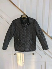 Barbour Chelsea Sports Quilt Jacket Men's M Black Tailored Coat EUC