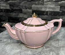 Antique Sadler Pink & Gold Gilded Teapot  Made In England Rare Beauty