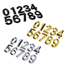 9cm Door Numbers 3D House Plaques Self Adhesive 3 colours black gold silver