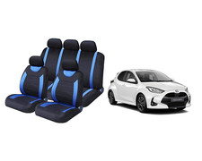 FOR Toyota Yaris Blue / Black Car Seat Covers Protectors Washable Dog Pet Sporty