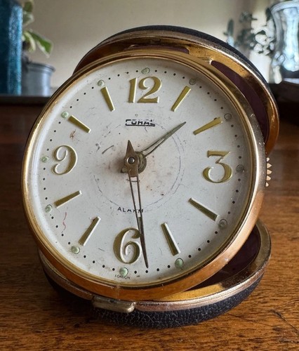 Coral travel alarm clock - coral,