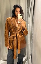 ZARA 100% SUEDE LEATHER BLAZER