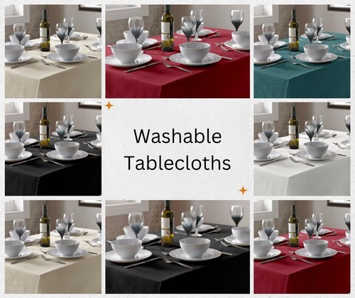 Plain linen look washable - look,