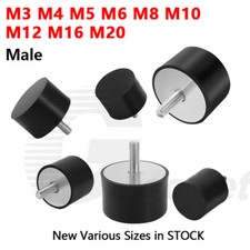 Rubber Mount Anti Vibration Male Buffer Bump Stop Damper M3 - M20 Cylindrical VE