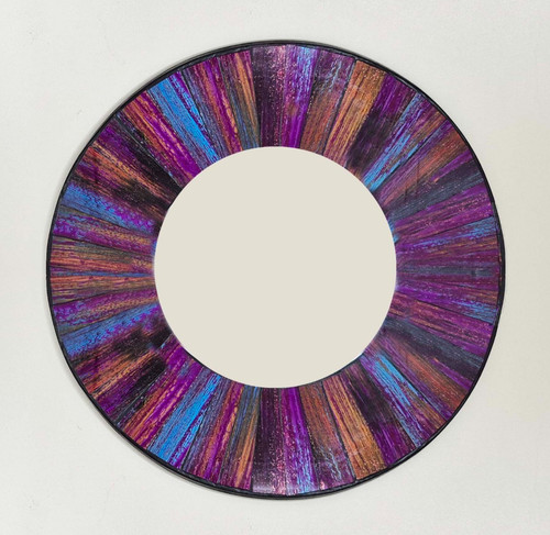 Round mosaic wall mirror