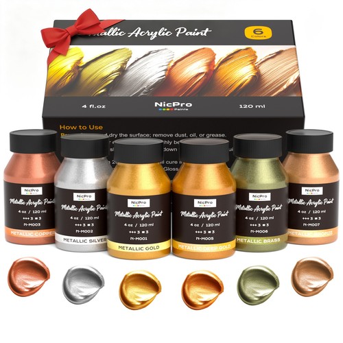 Nicpro acrylic paint metallic - paint,