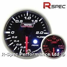 52mm Prosport Premium Amber White Stepper Motor Peak Turbo Boost Gauge - BAR
