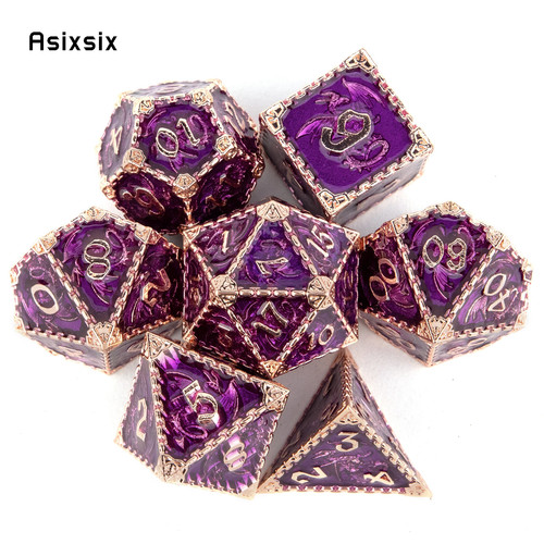 Pcs purple dragon metal dice - pcs,