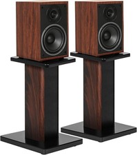 Wood Grain Speaker Stands 40cm – 2-Pack Surround Sound Bookshelf Stand