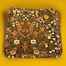 Vintage William Morris Blackthorn Brown Frilled Fabric Cushion Cover B94