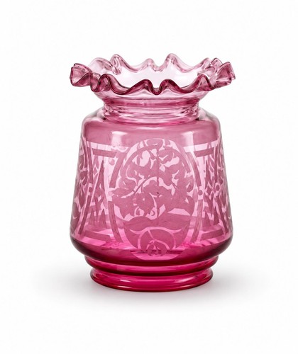 Cranberry victorian glass gas - cranberry,