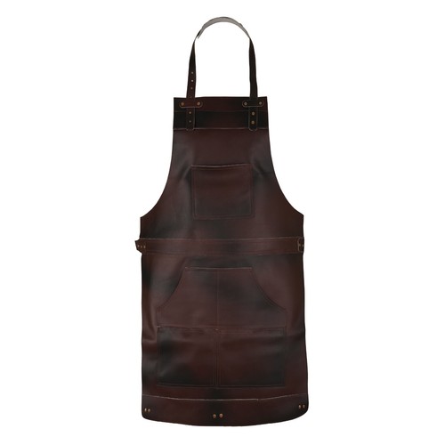 Leather apron pockets high - apron,