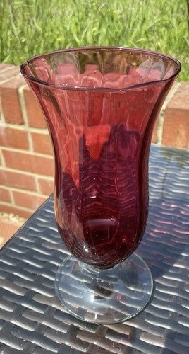 Cranberry glass vase - cranberry,