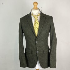 Jack Wills Moon Tweed Blazer Jacket Men's Small Green Country Sport Shooting