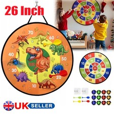 26 Inches Kids Toys Dart Board, Dinosaur Theme Double Sided Safe Party Game Toys