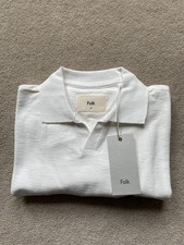 Folk Hammer Polo Shirt T-Shirt Cream Ecru Size 3/Medium Cotton BNWT RRP £90