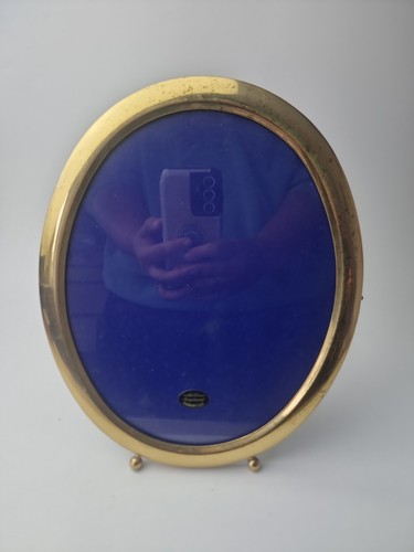 Vintage large oval brass - oval, frame