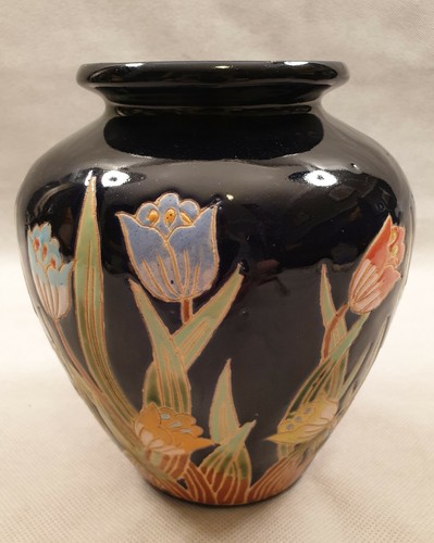 Studio pottery blue vase with - studio,