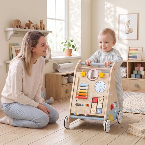 Wooden baby walker - wooden,